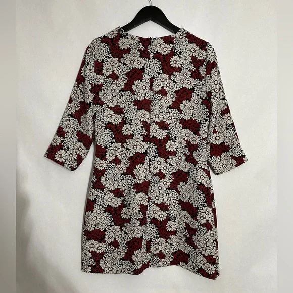 Zara Woman Red Black White Floral Daisy Mini Dress Size Medium Blogger Favorite - Picture 11 of 13